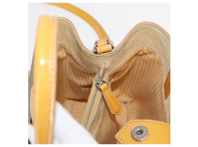 FENDI 2 JOURS Handtasche aus Leder 2-in-1 Gelb Silber Authentisch am9630 - Ansicht 21