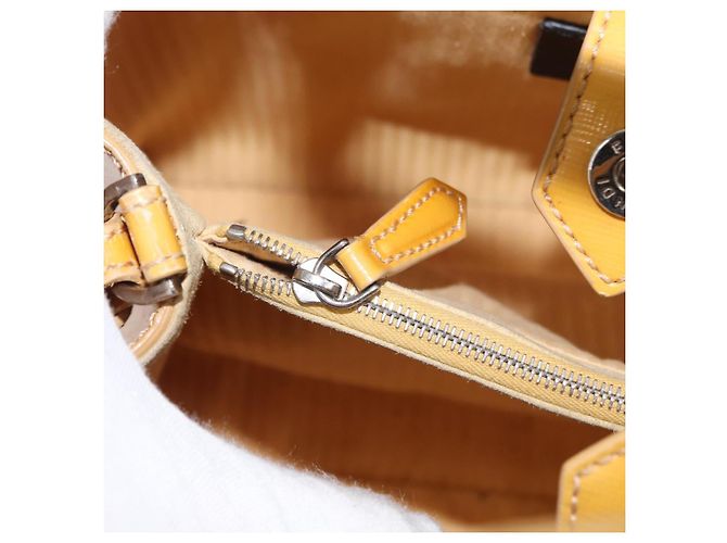 FENDI 2 JOURS Handtasche aus Leder 2-in-1 Gelb Silber Authentisch am9630 - Ansicht 22
