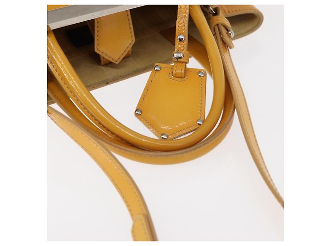 FENDI 2 JOURS Handtasche aus Leder 2-in-1 Gelb Silber Authentisch am9630 - Ansicht 8