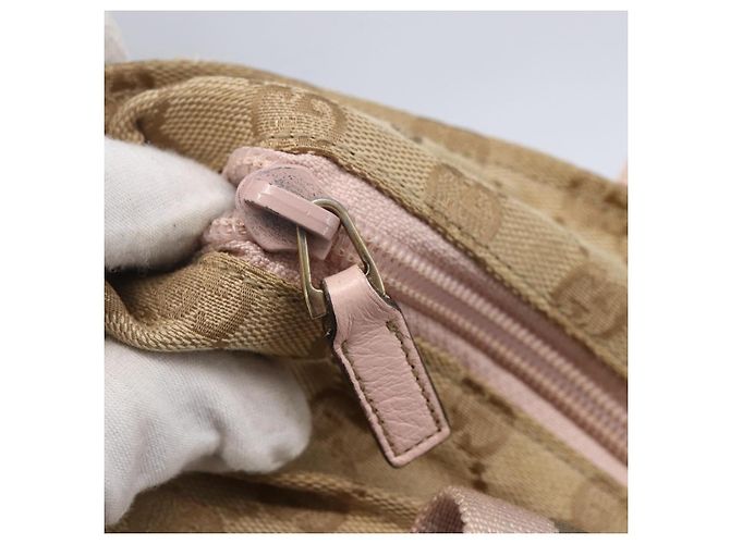 GUCCI GG Canvas Sherry Line Tote Bag Beige Gold 131233 Auth BA7975 Golden - Ansicht 10