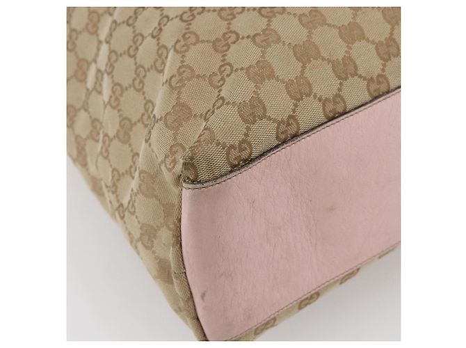 GUCCI GG Canvas Sherry Line Tote Bag Beige Gold 131233 Auth BA7975 Golden - Ansicht 14