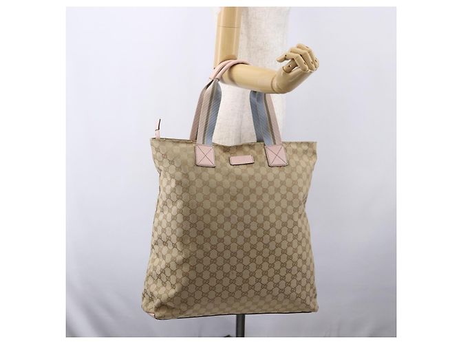 GUCCI GG Canvas Sherry Line Tote Bag Beige Gold 131233 Auth BA7975 Golden - Ansicht 23