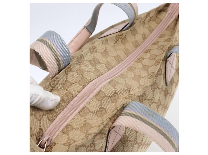 GUCCI GG Canvas Sherry Line Tote Bag Beige Gold 131233 Auth BA7975 Golden - Ansicht 6