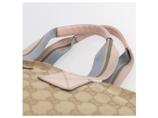 GUCCI GG Canvas Sherry Line Tote Bag Beige Gold 131233 Auth BA7975 Golden - Ansicht 8
