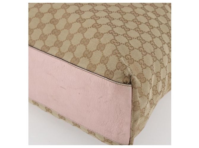 GUCCI GG Canvas Sherry Line Tote Bag Beige Gold 131233 Auth BA7975 Golden - Ansicht 9