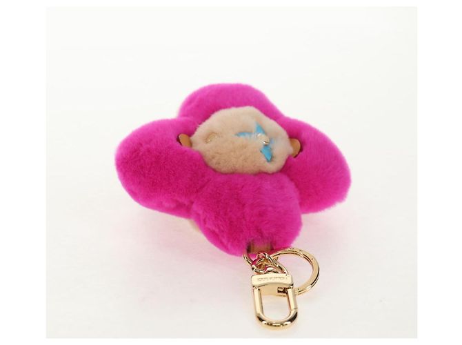 LOUIS VUITTON Charm per Borsa Vivienne Vison Pelliccia Beige Rosa M00870 LV Auth 144000SM - vista 5