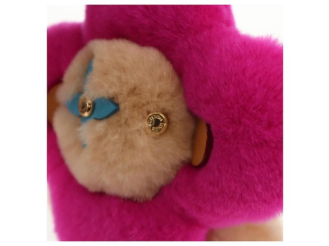 LOUIS VUITTON Charm per Borsa Vivienne Vison Pelliccia Beige Rosa M00870 LV Auth 144000SM - vista 9