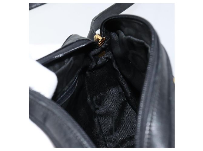 Borsa a Spalla Vala in Pelle Nera e Oro Salvatore Ferragamo Auth BA7671 Nero D'oro - vista 18
