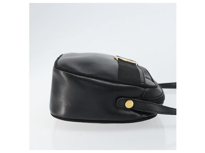Borsa a Spalla Vala in Pelle Nera e Oro Salvatore Ferragamo Auth BA7671 Nero D'oro - vista 3