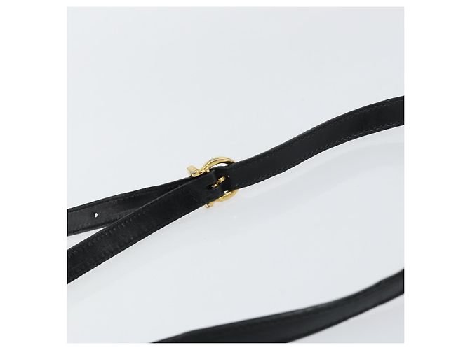 Borsa a Spalla Vala in Pelle Nera e Oro Salvatore Ferragamo Auth BA7671 Nero D'oro - vista 8