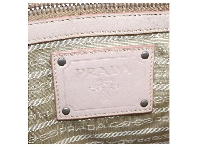 Prada Borsa a Spalla in Pelle Beige Argento Auth ka071 - vista 10