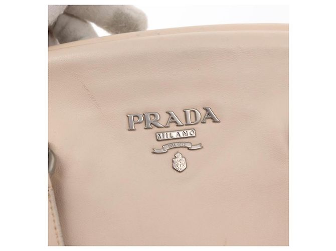 Prada Borsa a Spalla in Pelle Beige Argento Auth ka071 - vista 17