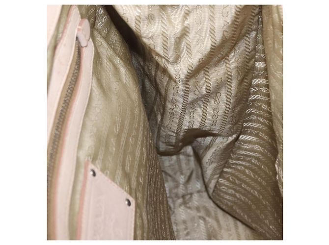 Prada Borsa a Spalla in Pelle Beige Argento Auth ka071 - vista 18