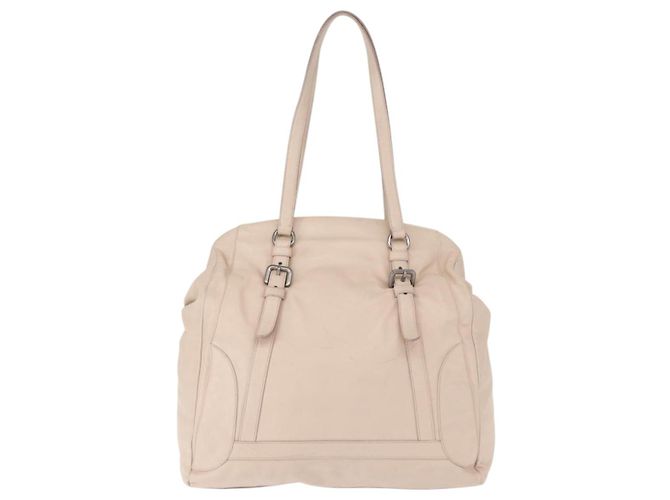 Prada Borsa a Spalla in Pelle Beige Argento Auth ka071 - vista 2