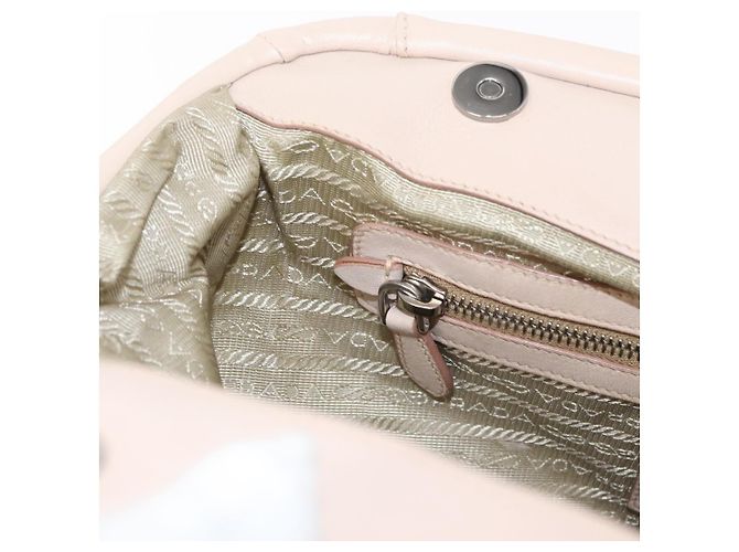 Prada Borsa a Spalla in Pelle Beige Argento Auth ka071 - vista 20