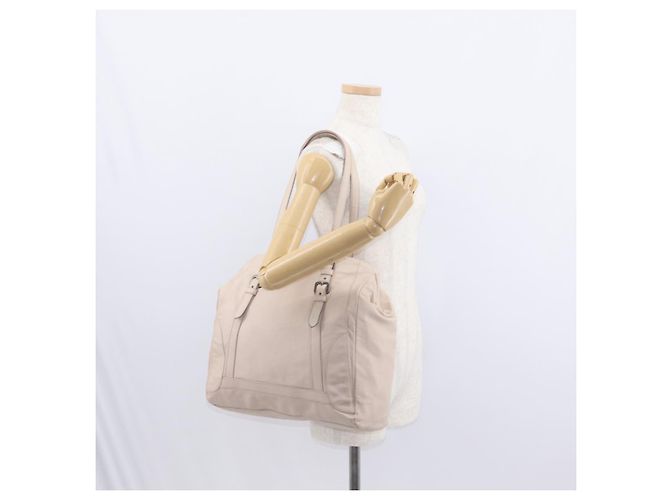 Prada Borsa a Spalla in Pelle Beige Argento Auth ka071 - vista 22