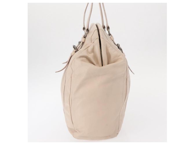 Prada Borsa a Spalla in Pelle Beige Argento Auth ka071 - vista 4