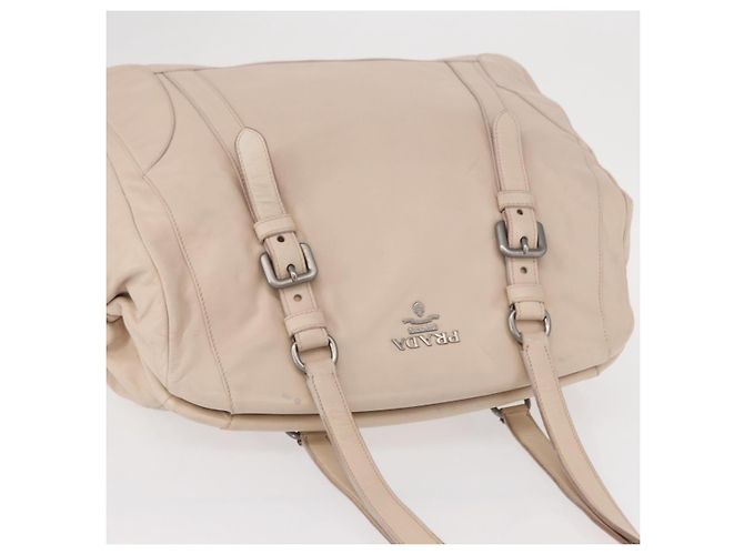 Prada Borsa a Spalla in Pelle Beige Argento Auth ka071 - vista 6