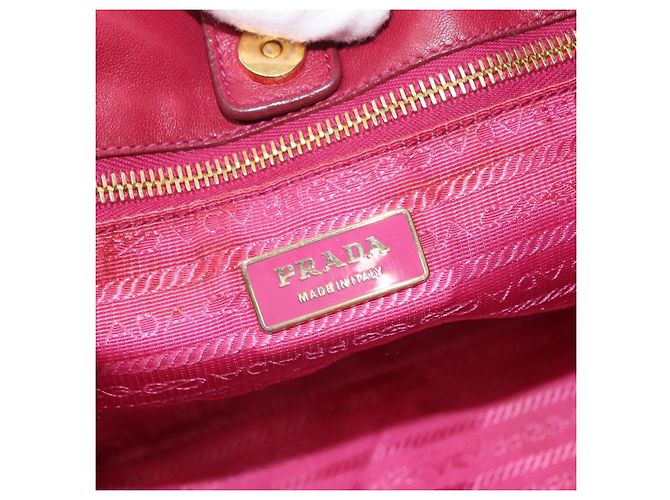 Ribbon Borsa a mano in nylon PRADA con nastro 2 in 1 Rosso Oro Auth 151316 D'oro - vista 19