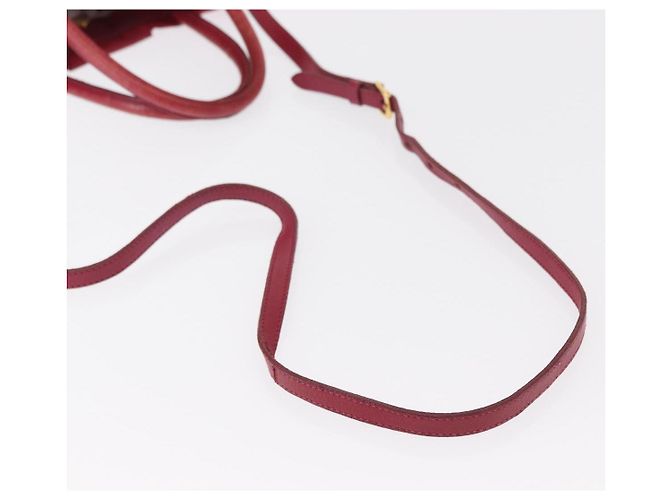 Ribbon Borsa a mano in nylon PRADA con nastro 2 in 1 Rosso Oro Auth 151316 D'oro - vista 9