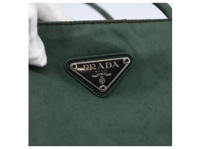 PRADA Tote Bag aus Nylon Khaki Silber authentisch bs31174 - Ansicht 17