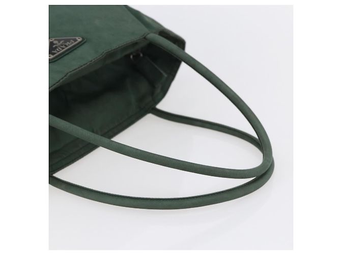 PRADA Tote Bag aus Nylon Khaki Silber authentisch bs31174 - Ansicht 7