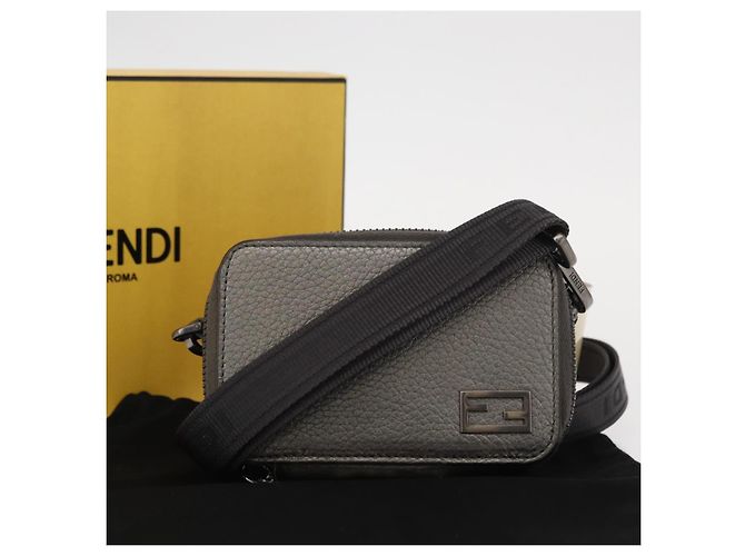 FENDI Schultertasche aus Leder Silber Authentisch bs30741 - Ansicht 12
