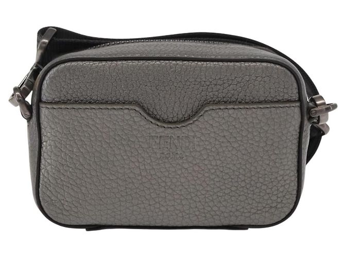 FENDI Schultertasche aus Leder Silber Authentisch bs30741 - Ansicht 2