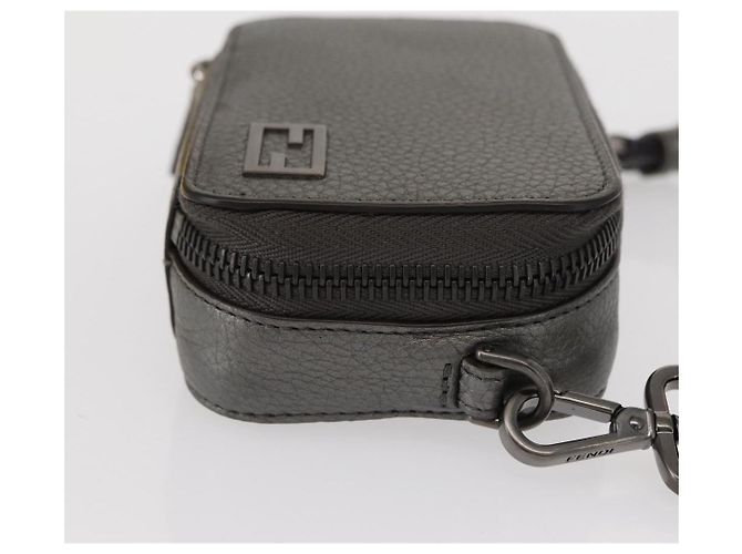 FENDI Schultertasche aus Leder Silber Authentisch bs30741 - Ansicht 3