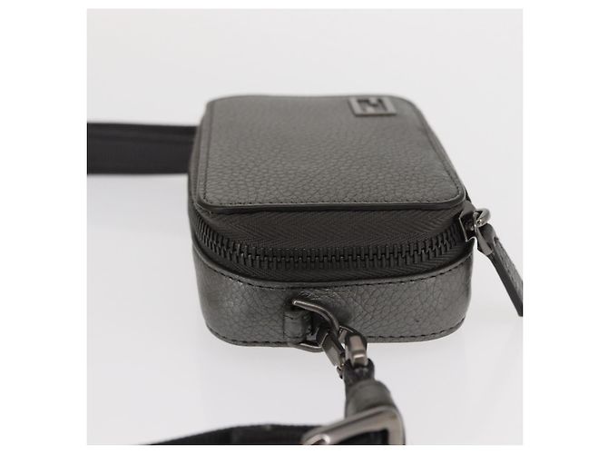 FENDI Schultertasche aus Leder Silber Authentisch bs30741 - Ansicht 4