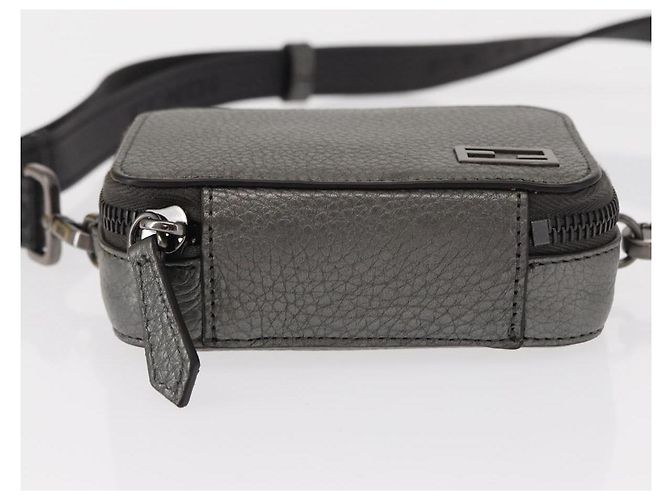 FENDI Schultertasche aus Leder Silber Authentisch bs30741 - Ansicht 5