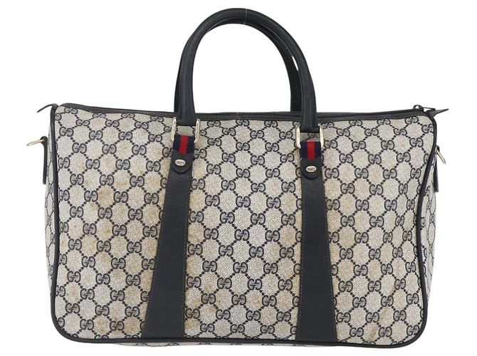 Borsa GUCCI GG Supreme Sherry Line PVC Blu Navy Oro 39 02 041 Auth 150740 D'oro - vista 13