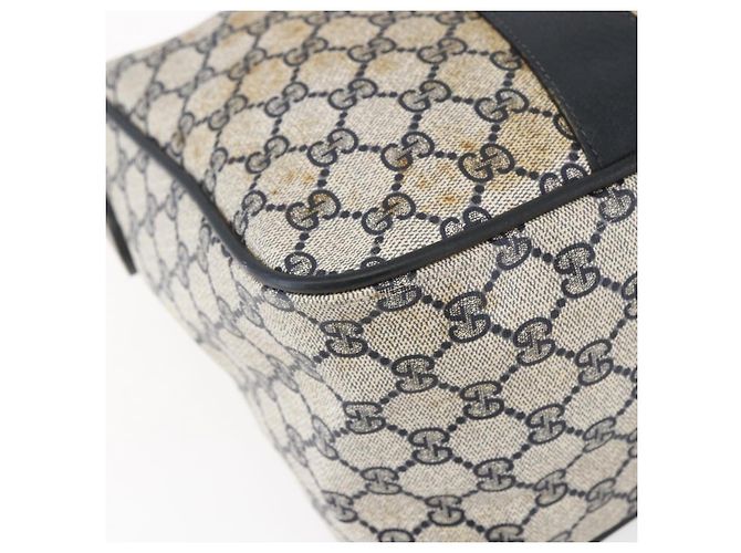 Borsa GUCCI GG Supreme Sherry Line PVC Blu Navy Oro 39 02 041 Auth 150740 D'oro - vista 14