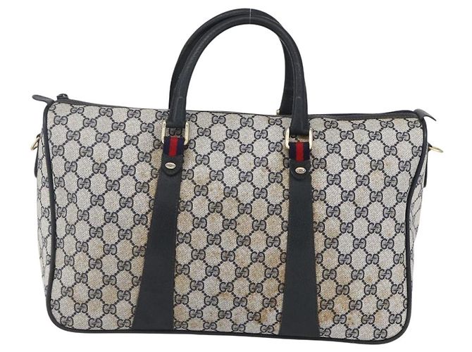 Borsa GUCCI GG Supreme Sherry Line PVC Blu Navy Oro 39 02 041 Auth 150740 D'oro - vista 2