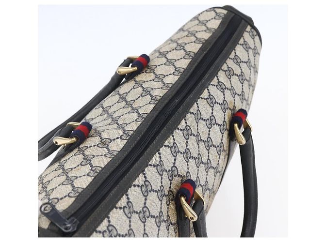 Borsa GUCCI GG Supreme Sherry Line PVC Blu Navy Oro 39 02 041 Auth 150740 D'oro - vista 6
