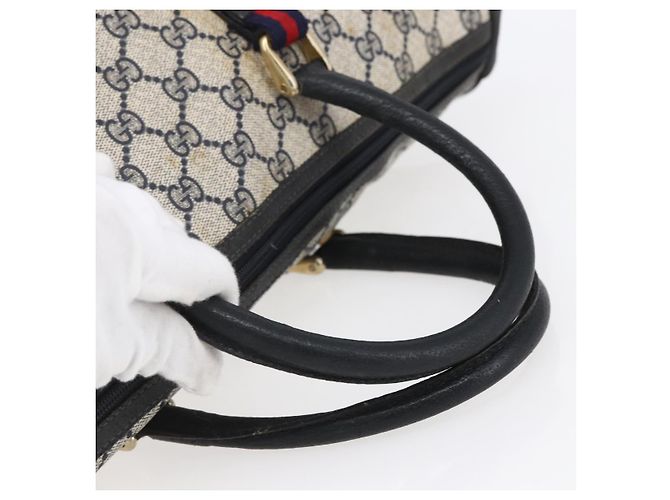 Borsa GUCCI GG Supreme Sherry Line PVC Blu Navy Oro 39 02 041 Auth 150740 D'oro - vista 7