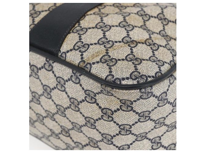 Borsa GUCCI GG Supreme Sherry Line PVC Blu Navy Oro 39 02 041 Auth 150740 D'oro - vista 9