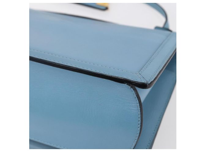 Borsa a Spalla LOEWE Barcelona in Pelle Blu Oro Auth BA7692 D'oro - vista 15