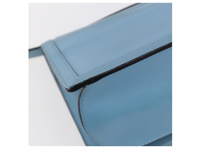 Borsa a Spalla LOEWE Barcelona in Pelle Blu Oro Auth BA7692 D'oro - vista 16