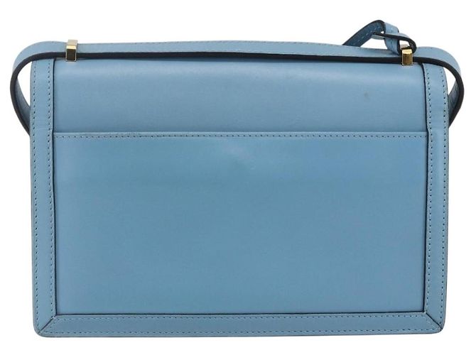 Borsa a Spalla LOEWE Barcelona in Pelle Blu Oro Auth BA7692 D'oro - vista 2