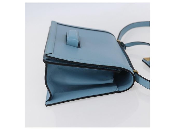 Borsa a Spalla LOEWE Barcelona in Pelle Blu Oro Auth BA7692 D'oro - vista 4
