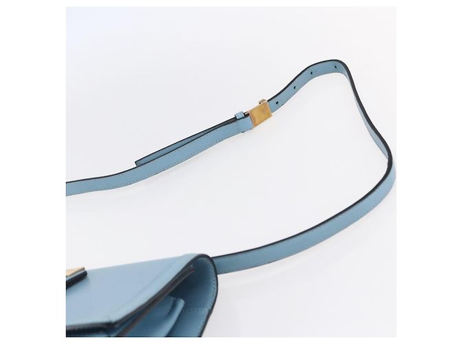 Borsa a Spalla LOEWE Barcelona in Pelle Blu Oro Auth BA7692 D'oro - vista 8