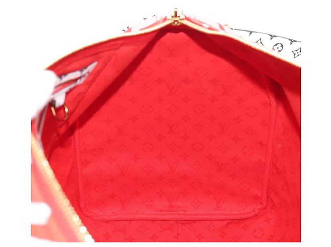 LOUIS VUITTON Borsa Keepall Bandoulière 45 Giant Crafty M45472 Auth LV 150912SM Rosso - vista 28