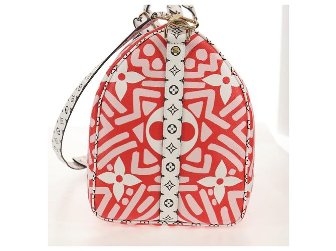 LOUIS VUITTON Borsa Keepall Bandoulière 45 Giant Crafty M45472 Auth LV 150912SM Rosso - vista 3