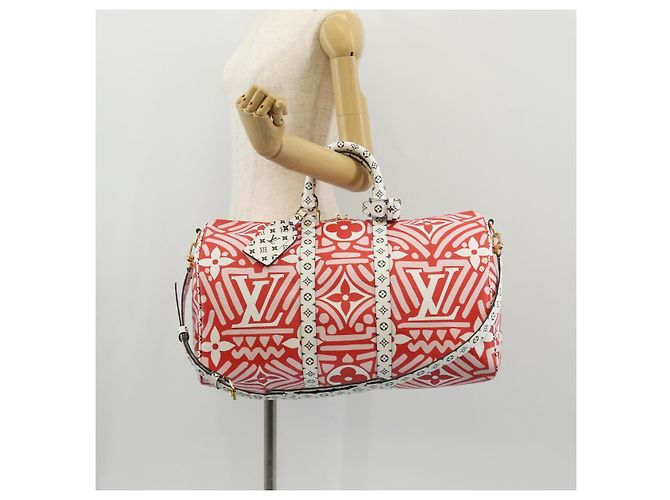 LOUIS VUITTON Borsa Keepall Bandoulière 45 Giant Crafty M45472 Auth LV 150912SM Rosso - vista 32