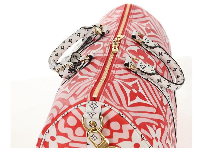 LOUIS VUITTON Borsa Keepall Bandoulière 45 Giant Crafty M45472 Auth LV 150912SM Rosso - vista 6