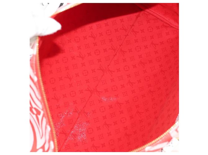 LOUIS VUITTON Borsa Keepall Bandoulière 45 Giant Crafty M45472 Auth LV 150912SM Rosso - vista 9