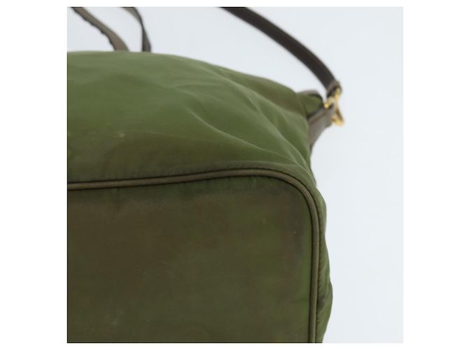 Borsa Tote PRADA in nylon khaki oro Auth bs30152 D'oro Cachi - vista 15