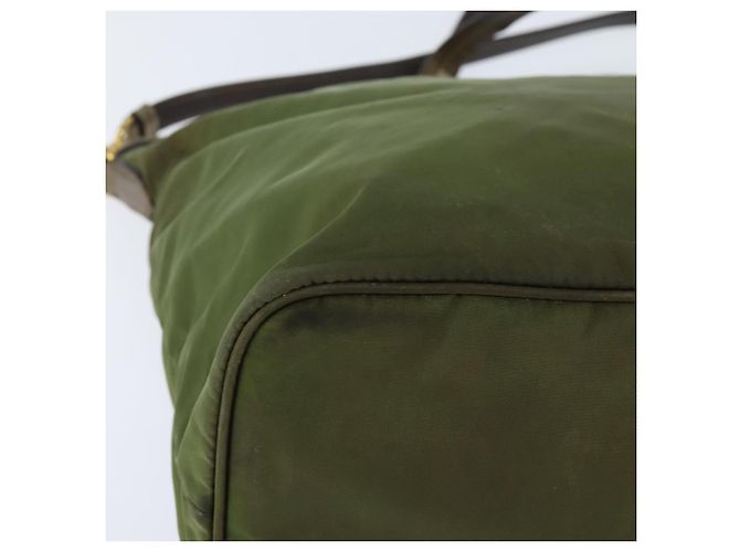 Borsa Tote PRADA in nylon khaki oro Auth bs30152 D'oro Cachi - vista 16