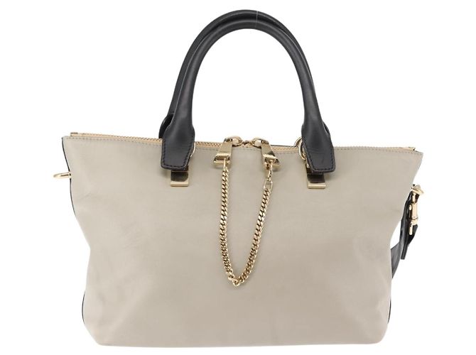 Chloé Borsa a Mano Chloe Bailey in Pelle 2 in 1 Nero Beige Oro Auth am9201 D'oro - vista 13